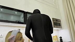 My cute blonde girlfriend gives a horny homemade handjob until I cum like crazy