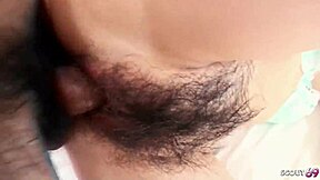 skinny japanese teen with mini tits and hairy bush seduces for defloration creampie in uncensored jav pov