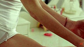 Sexy teen 18+ Shanty explores wet pussy fun with blonde and brunette girlfriends using dildos and fingering