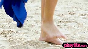 Do you like watching big boobs brunette milf and petite blonde teen strip outdoors together?