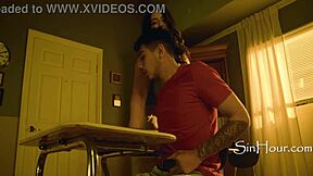 Oh man, this sex support group with petite student and teacher went totally gnarly with hardcore domination!