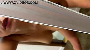 So this brunette teen babe in bikini bends over for doggystyle quickie with ex girlfriend. Huge pussy gets creampie in mirror sex.