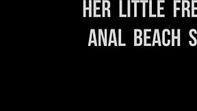 french blonde shemale takes big cock in anal on beach