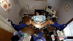 Spy cam recorded Mia Sanchez during her student physical exam with Doctor Tampa at GirlsGoneGyno in Tampa University reup