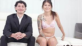 Hey, elegant Myke Jones totally enraptures curvy blonde Charlotte Mae with footjob, deepthroat, and oiled cowgirl riding 😍🍆 passionate scene ends in cumshot!