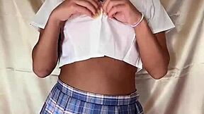 japanese asian shemale teen masturbates with dildo toys in detailed session