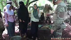 blonde milf gives outdoor blowjob in army uniform away from home 😏