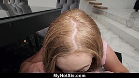 stepbrothers girlfriend skips sex toys but his stepsister eagerly steps in to try them out