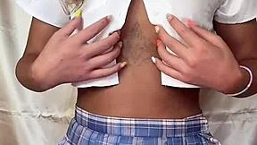 japanese asian shemale teen masturbates with dildo toys in detailed session