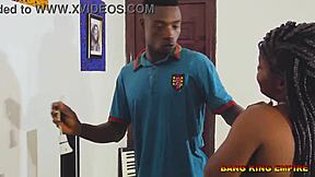 Desperate ebony milf rides big black cock cowgirl for creampie orgasm 🔥