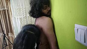 Horny Indian college girl sneaks to private room for juicy pussy fun with boyfriend