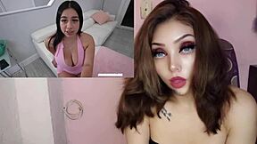 Horny latina with big natural tits and melons masturbates pov until creampie orgasm. She moans sexy while playing with boobs in intense session.