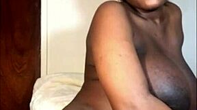 fat ass big boobs pregnant ebony babe rides dildo solo in homemade girlfriend style 😘