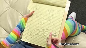 the redhead nympho visits the doctor in his office, but she obsesses over cocks even during her therapy session.