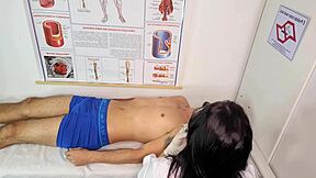 Brazilian nurse makes patient get very hard erection in hospital. She gives rough blowjob handjob and fucks his big cock in doggystyle with moaning.