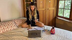 Paying my teacher with some naughty fun during virtual class 😈