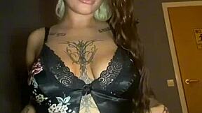 big titty goth girl gets horny playing solo with her ass and tits 😈