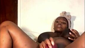 fat ass big boobs pregnant ebony babe rides dildo solo in homemade girlfriend style 😘