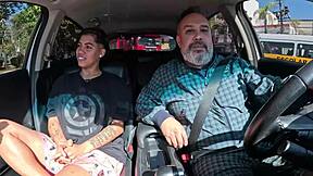 Hey, that boyceta hitched a ride and ended up fucking for the first time, even his ass got pounded by Cristal Ortega