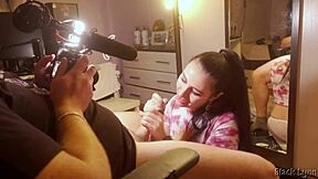 oh man, that vape and blowjob from stunning cocksucker black lynn was intense behind the scenes