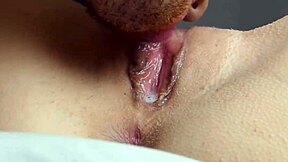 close up pov shows wet pussy getting licked intensely until she reaches a shuddering orgasm