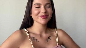 backstage fun with beautiful teen 18+ brunette bambola giving a cute blowjob