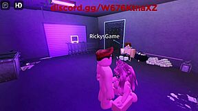 This barely legal virgin nerd experienced her first blowjob from a slutty big ass girl in Roblox scenario. It turned into wild big cock action.