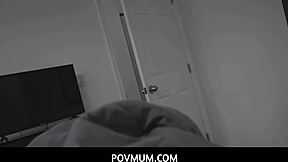 Pervy stepmom Charley Hart moans during tight pussy fuck from stepson in deepthroat blowjob session