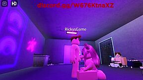 This barely legal virgin nerd experienced her first blowjob from a slutty big ass girl in Roblox scenario. It turned into wild big cock action.