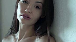 Skinny European Teen Elilith Noir Strips Naked from Hot Lingerie in Erotic Posing Session