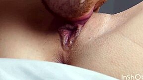 close up pov shows wet pussy getting licked intensely until she reaches a shuddering orgasm