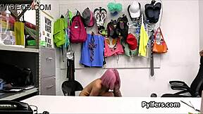 Mall cop unleashes huge BBC on petite pink suspect in office