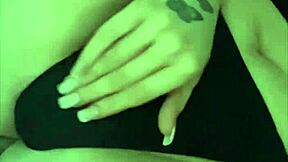 Horny British slut girlfriend shares her solo toy orgasm in college webcam session.