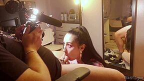 oh man, that vape and blowjob from stunning cocksucker black lynn was intense behind the scenes