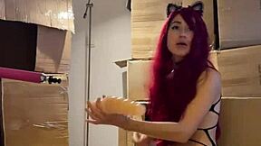 I Got Sexually Aroused As Cat Red Fetish Girl And Sucked Sex Machine Blowjob