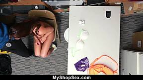 Teen thief gets blackmailed by lp officer into rough doggystyle fucking on hidden cam to avoid jail