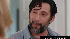 Desperate petite gets caught masturbating her clit before rough doggystyle sex and pussy licking