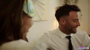 Lucid morning starts with Aidra Fox in deepthroat blowjob, then doggystyle and missionary pussy action