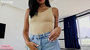 Petite Latina Stepsister Bent Over in Doggystyle for Cumshot Inside Her Vagina