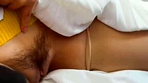 Intriguing wet vietnamese teen masturbates her pussy in the air