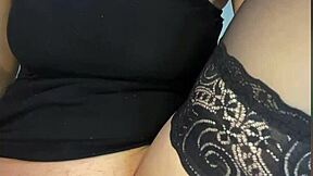 Big anal plug stretches tight ass while fingering wet pussy to orgasm