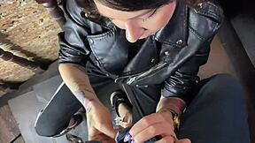 i picked up this whore on the street, took her into the entrance, and made her suck my big dick until i came in her mouth... oh man