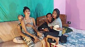 foursome interracial sweat party with desi hot sexy girls fucking their boyfriends hanif and popy khatun