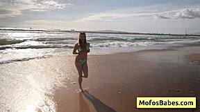 Naughty Natural Busty Blonde Teen 18+ Sahara Skye Sucks Friends Dick Charles Dera and Reveals Boobs at Beach