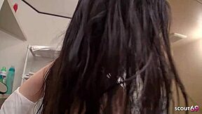 hey skinny asian step-sister seduces me to fuck with multiple squirt orgasms after shower catch