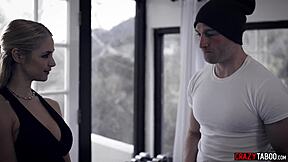 big tits milf titty fucks young athlete with blowjob and pussy licking