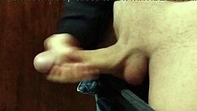 i love jerking-off my big cock in the bathroom for this homemade solo masturbation with my skinny body