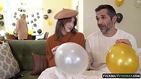 Stepdaughter skips panties under miniskirt tempting horny stepfather to rough sex