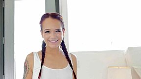 Daisy love, how does a cute pigtailed 19 yo handle huge cock pov blowjob and swallow that massive cum load?