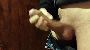 i love jerking-off my big cock in the bathroom for this homemade solo masturbation with my skinny body